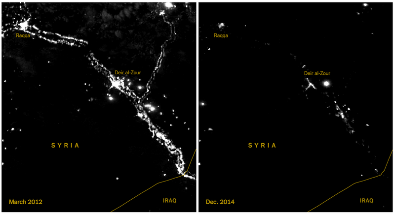Illustration for article titled Disturbing Satellite Images Show How The Lights Have Gone Out In Syria